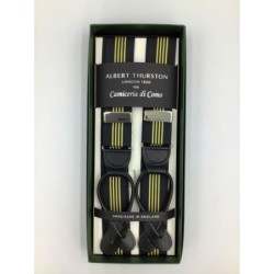 Bretelle a righe Regimental Nero / Giallo in nastro rigido 32mm