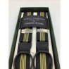 Bretelle a righe Regimental Nero / Giallo in nastro rigido 32mm