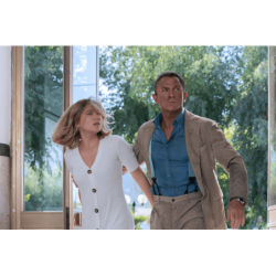 Bretelle a Y “James Bond 007 - No Time To Die” grigie con finiture in pelle e regolatore dorato