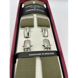 Bretelle elastiche a X colore Kaki 35mm 4 clips