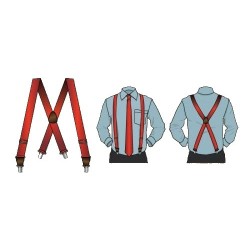 Bretelle elastiche a X colore Kaki 35mm 4 clips