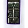 Bretelle a Y a Pois in nastro verde Inglese con lavorazione Brogue, finiture in pelle nera