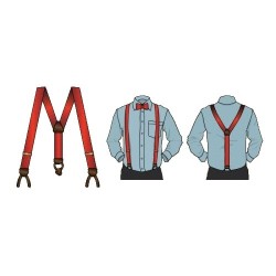 Bretelle a Y fantasia Regimental Arancione/Nero lavorazione Brogue