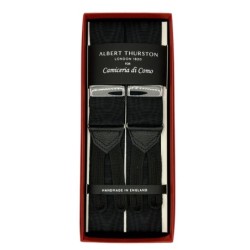 Bretelle in nastro nero rigido Moiré 40mm